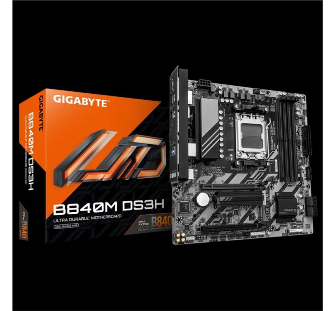 Gigabyte components Материнська плата GIGABYTE B840M DS3H sAM5 B840 4xDDR5 M.2 HDMI DP mATX