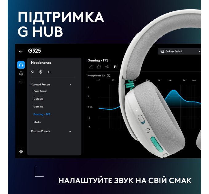 Logitech Гарнітура Logitech G325 Lightspeed White (981-001531)
