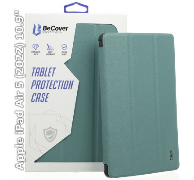 BeCover Чохол до планшета BeCover Tri Fold Hard Apple iPad Air (4/5) 2020/2022 10.9" Dark Green (709662) (709662)