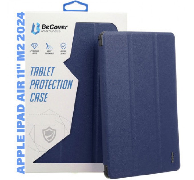 BeCover Чохол до планшета BeCover Tri Fold Hard TPU Apple iPad Air 11" M2 2024 Deep Blue (711401)