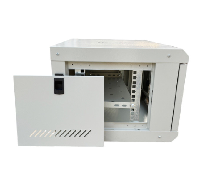 GEAR Шафа настінна GEAR 6U 19" 600x600x300 мм, + полка 19", grey (GWMSN-6U-600-600G)