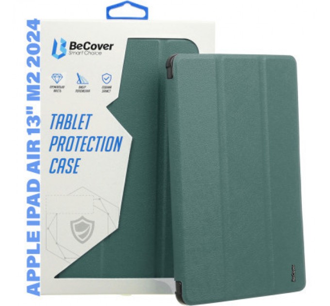 BeCover Чохол до планшета BeCover Tri Fold Hard TPU Apple iPad Air 13" M2 2024 Dark Green (711467)
