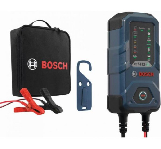 BOSCH AUTO Зарядний пристрій Bosch C40-LI, 6/12В, 1.2-120А·год, 5А, IP65 (0 189 921 040)