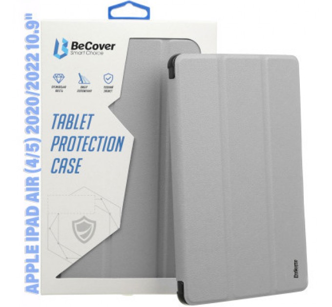 BeCover Чохол до планшета BeCover Tri Fold Soft TPU Silicone Apple iPad Air (4/5) 2020/2022 10.9" Gray (711132)