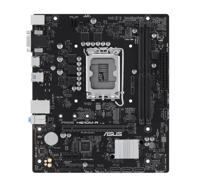 ASUS components Материнcька плата ASUS PRIME H610M-R-SI s1700 H610 2xDDR5 M.2 HDMI D-Sub DP mATX White BOX WITH ACCESSORY