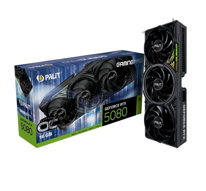 Palit Відеокарта GF RTX 5080 16GB GDDR7 GamingPro OC V1 Palit (NE75080S19T2-GB2031Y)