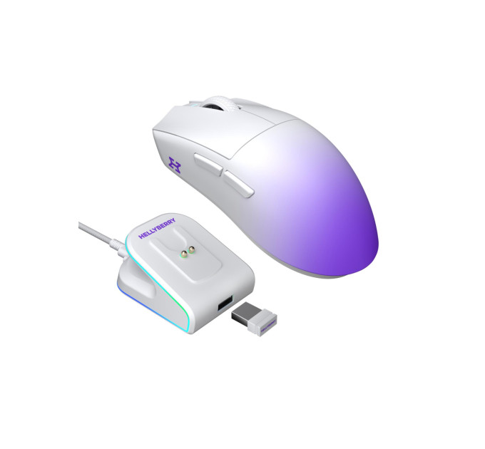 Hator Миша бездротова Hator Hellyberry HM47 Pro Wireless White/Violet Gradient (HM47PRO_white_violet)