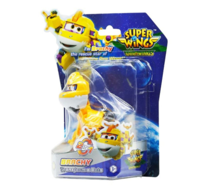 Super Wings Фігурка Super Wings трансформер Transform-a-Bots Брахі (Brachy), 5см (YW790043)