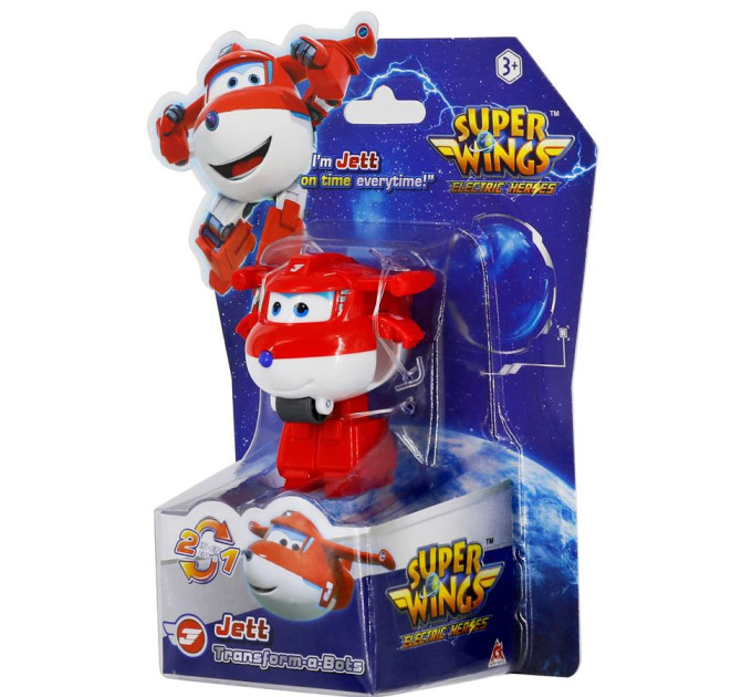Super Wings Фігурка Super Wings трансформер Transform-a-Bots Джетт (Jett) (EU780010)