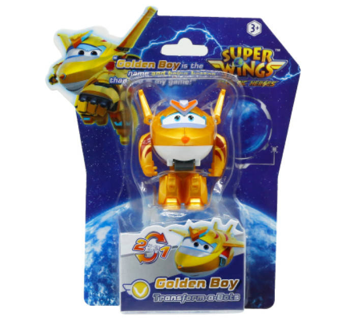 Super Wings Фігурка Super Wings трансформер Transform-a-Bots Золотий Хлопчик (Golden Boy) (EU780031)