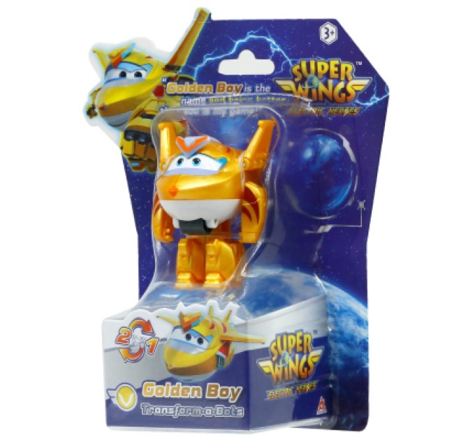 Super Wings Фігурка Super Wings трансформер Transform-a-Bots Золотий Хлопчик (Golden Boy) (EU780031)