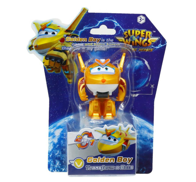 Super Wings Фігурка Super Wings трансформер Transform-a-Bots Золотий Хлопчик (Golden Boy) (EU780031)