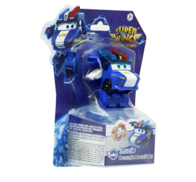 Super Wings Фігурка Super Wings трансформер Transform-a-Bots Люсі (Lucie), 5 см (EU780035)
