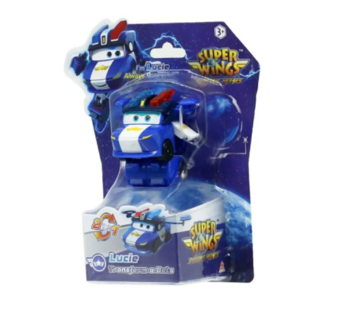 Super Wings Фігурка Super Wings трансформер Transform-a-Bots Люсі (Lucie), 5 см (EU780035)