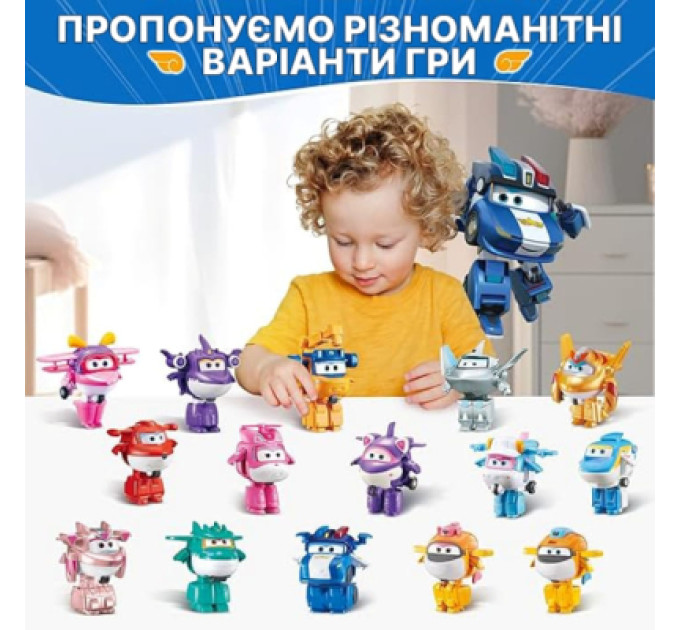 Super Wings Фігурка Super Wings трансформер Transform-a-Bots Люсі (Lucie), 5 см (EU780035)