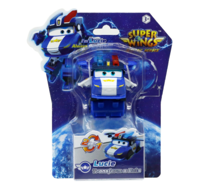 Super Wings Фігурка Super Wings трансформер Transform-a-Bots Люсі (Lucie), 5 см (EU780035)