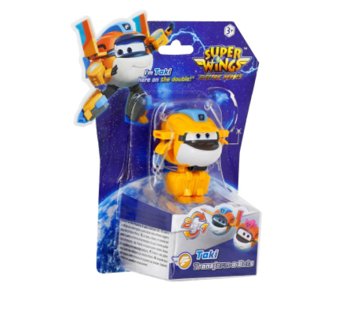 Super Wings Фігурка Super Wings трансформер Transform-a-Bots Такі (Taki), 5 см (YW780058)