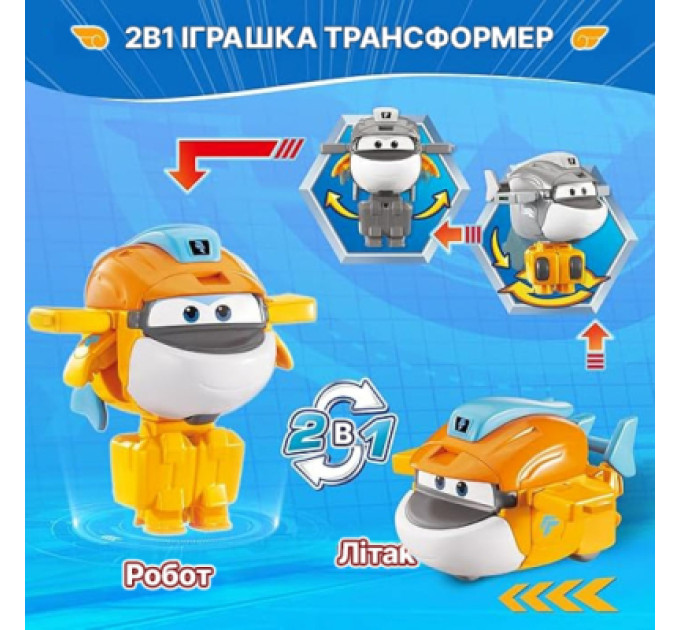 Super Wings Фігурка Super Wings трансформер Transform-a-Bots Такі (Taki), 5 см (YW780058)