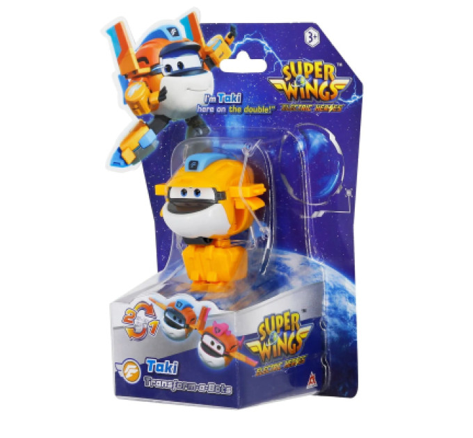 Super Wings Фігурка Super Wings трансформер Transform-a-Bots Такі (Taki), 5 см (YW780058)