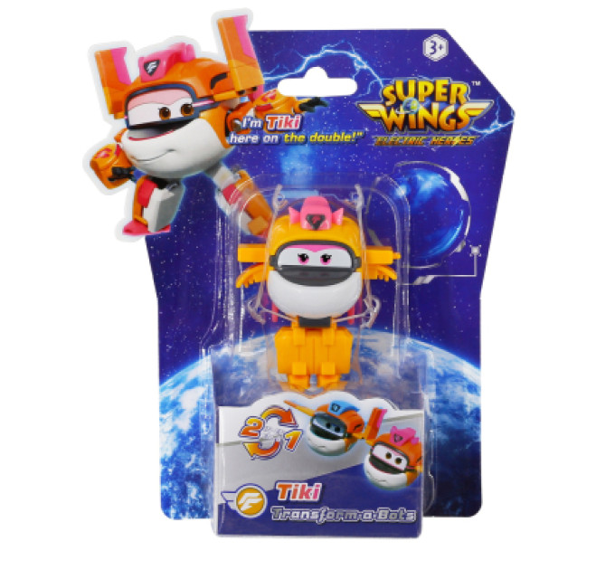 Super Wings Фігурка Super Wings трансформер Transform-a-Bots Тікі (Tiki), 5 см (EU780059)