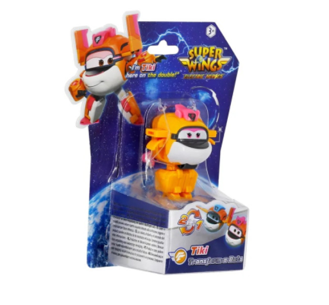 Super Wings Фігурка Super Wings трансформер Transform-a-Bots Тікі (Tiki), 5 см (EU780059)