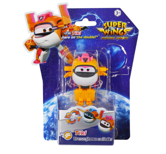 Super Wings Фігурка Super Wings трансформер Transform-a-Bots Тікі (Tiki), 5 см (EU780059)