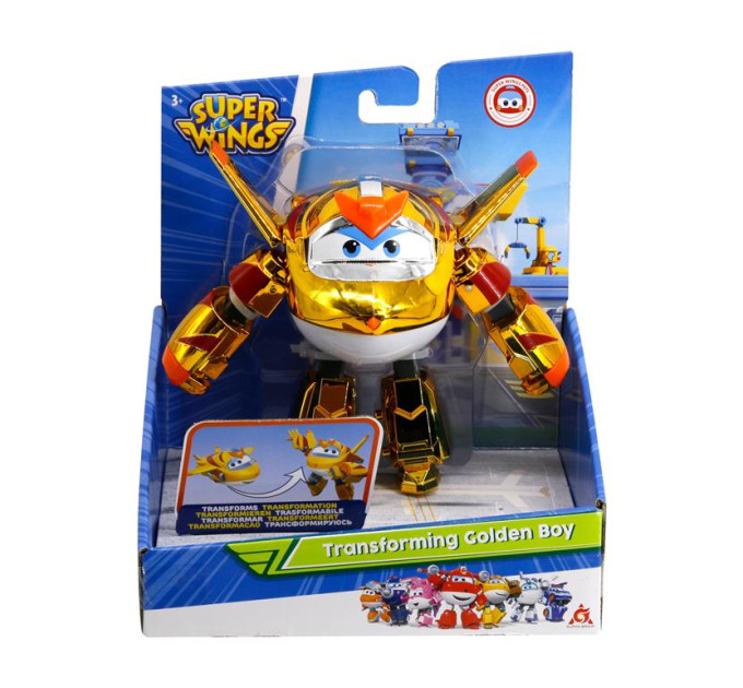Super Wings Фігурка Super Wings трансформер Transforming Золотий Хлопчик (Golden Boy) (EU750231)
