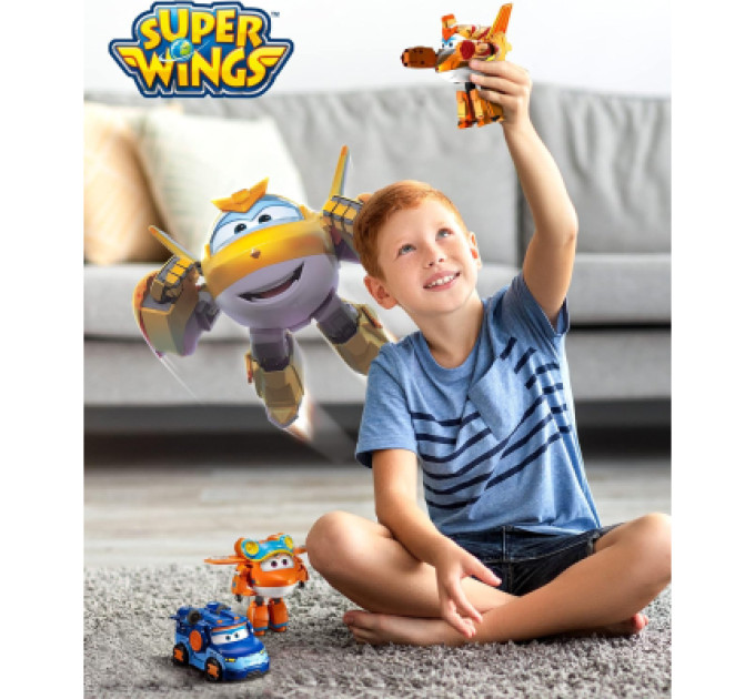 Super Wings Фігурка Super Wings трансформер Transforming Золотий Хлопчик (Golden Boy) (EU750231)