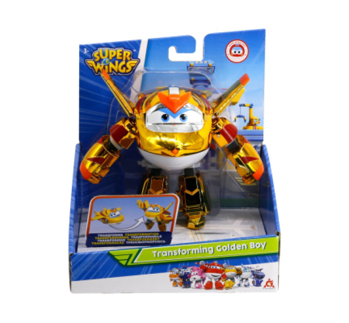 Super Wings Фігурка Super Wings трансформер Transforming Золотий Хлопчик (Golden Boy) (EU750231)