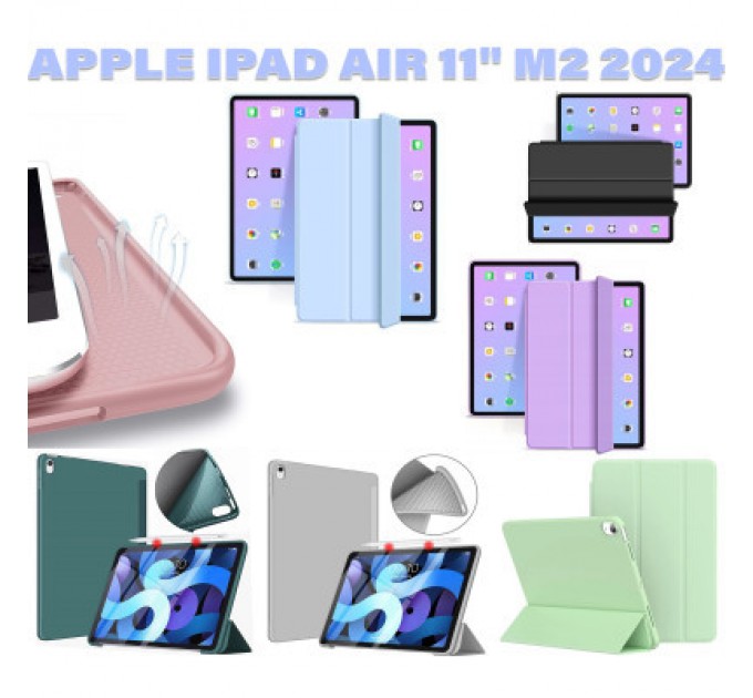 BeCover Чохол до планшета BeCover Tri Fold Soft TPU Silicone Apple iPad Air 11" M2 2024 Green (711407)