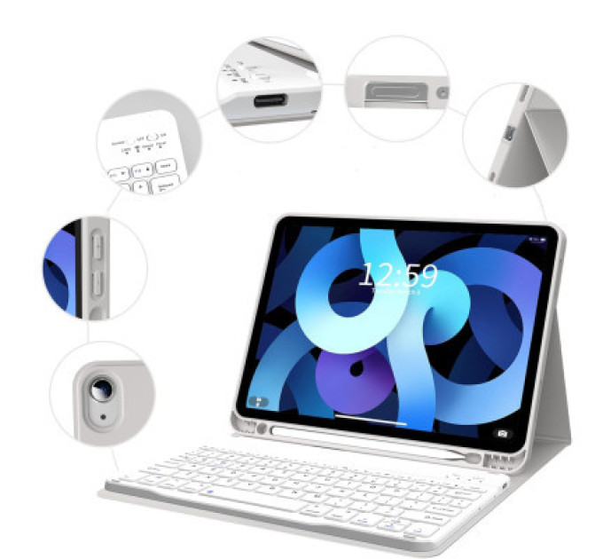 BeCover Чохол до планшета BeCover Keyboard Apple iPad Air (4/5) 2020/2022 10.9" Gray (711145)