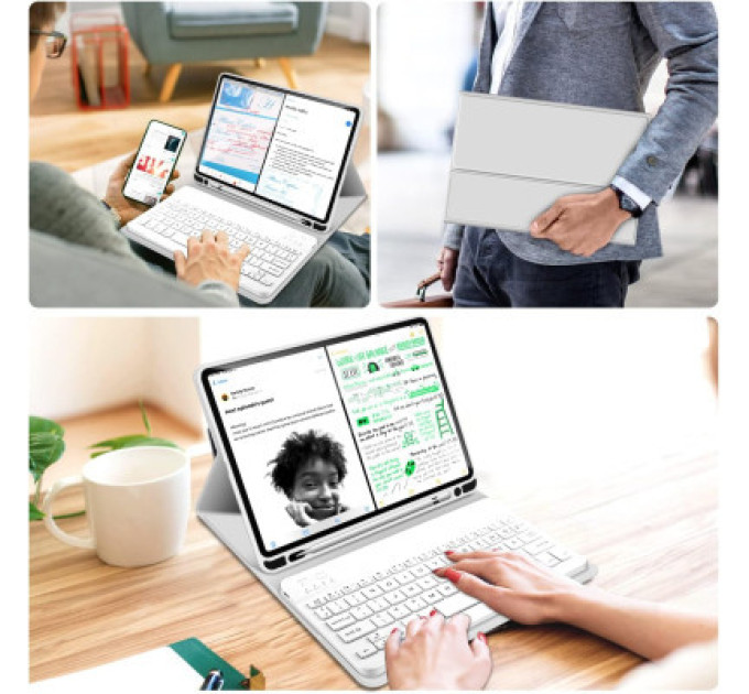 BeCover Чохол до планшета BeCover Keyboard Apple iPad Air (4/5) 2020/2022 10.9" Gray (711145)