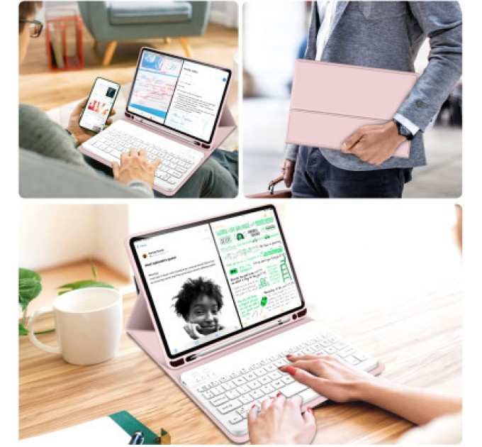 BeCover Чохол до планшета BeCover Keyboard Apple iPad Air (4/5) 2020/2022 10.9" Pink (711147)