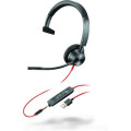 Poly Гарнітура комп'ютерна моно On-ear Poly Blackwire 3315, USB-A, всеспрямований, чорний