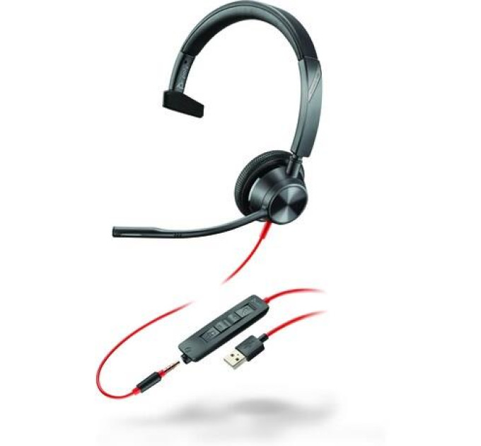 Poly Гарнітура комп'ютерна моно On-ear Poly Blackwire 3315, USB-A, всеспрямований, чорний