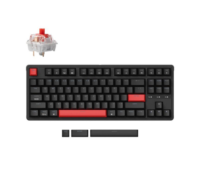 Keychron Клавіатура механічна Keychron C3 Pro V2 87Key, K pro Red, USB-A, QMK, Hot-swap, 8K, EN/UKR, RGB, чорний