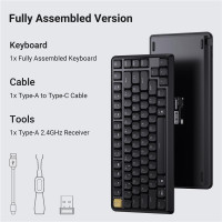 Клавіатура механічна Keychron J1 82Key, K pro Brown, WL/BT/USB-A, QMK, Hot-swap, EN/UKR, RGB, чорний