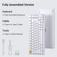 Клавіатура механічна Keychron J1 82Key, K pro Brown, WL/BT/USB-A, QMK, Hot-swap, EN/UKR, RGB, білий