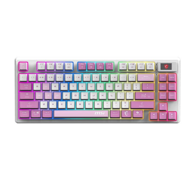 MSI peripherals Клавіатура механічна MSI FORGE GK600 TKL W VIOLET UA 83key, mechanical Linear, USB-A, Wireless, Bluetooth, EN/UKR/RU, RGB, фіолетовий