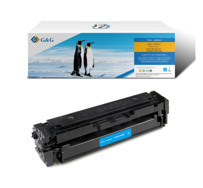 G&G Картридж G&G до Canon 054H MF641/643/645, LBP-621/623 3027C002 Cyan (2300 стор)