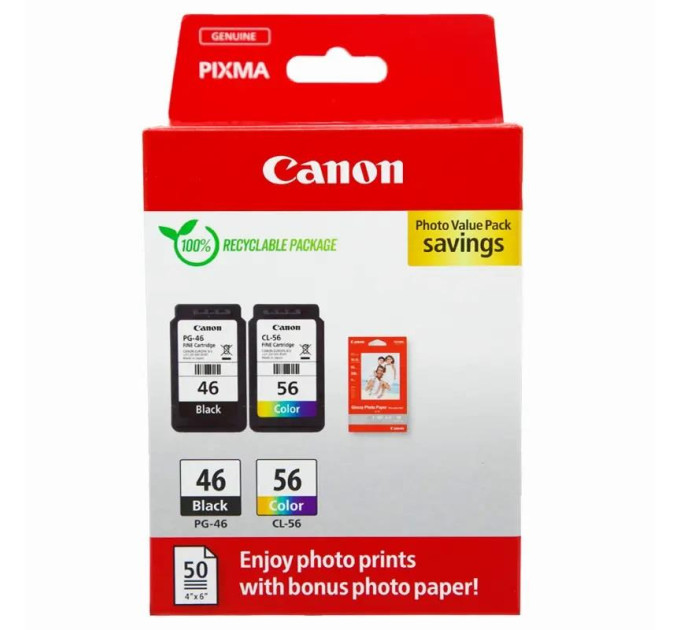 CANON supplies Комплект Canon No.46: Картридж Canon PG-46Bk/CL-56 кольор. Value Pack
