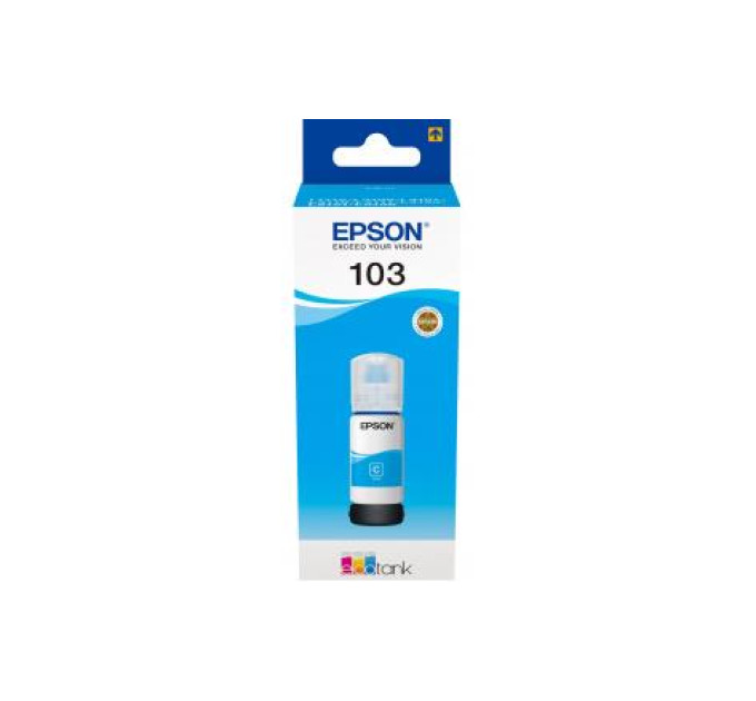 EPSON supplies Контейнер з чорнилом Epson 103 EcoTank L1110/L1250/L3100/L3101/L3110/L3150/L3151/L3156/L3200/L3201/L3250/L3251/L3256/L3260/L3266/L3550/L3560/L5190/L5590/L5290  cyan