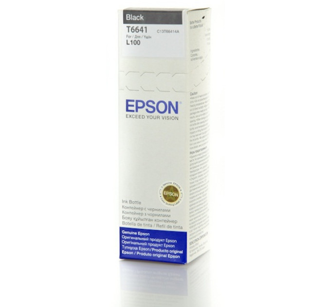EPSON supplies Контейнер з чорнилом Epson T6641 EcoTank L110/L120/L121/L1300/L1455/L210/L300/L3050/L3060/L3070/L355/L382/L386/L486/L550/L605/L655/L364/L132/L222/L312/L366/L456/L566 black