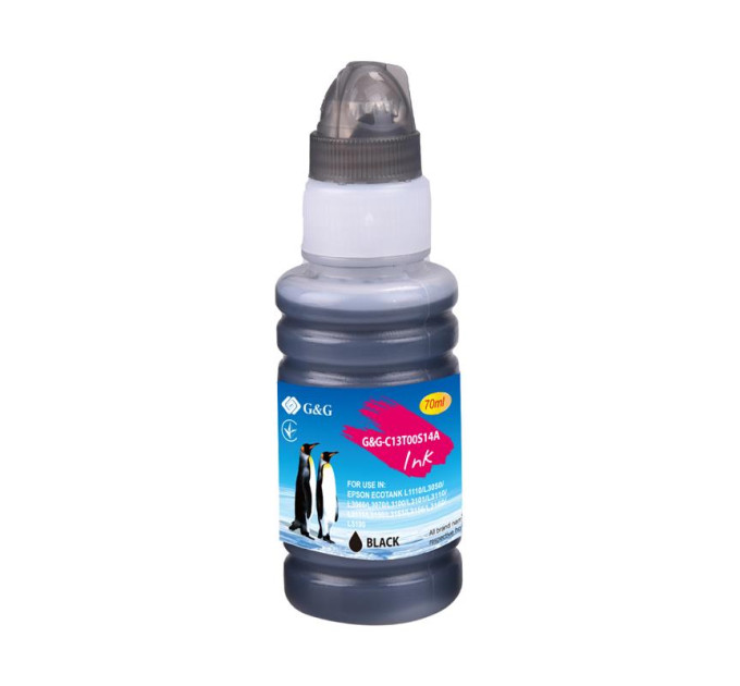 G&G Контейнер з чорнилом G&G до Epson L3100, L3101, L3110, L3150, L3151, L1110, L3156, L3160, L5190 black 70мл