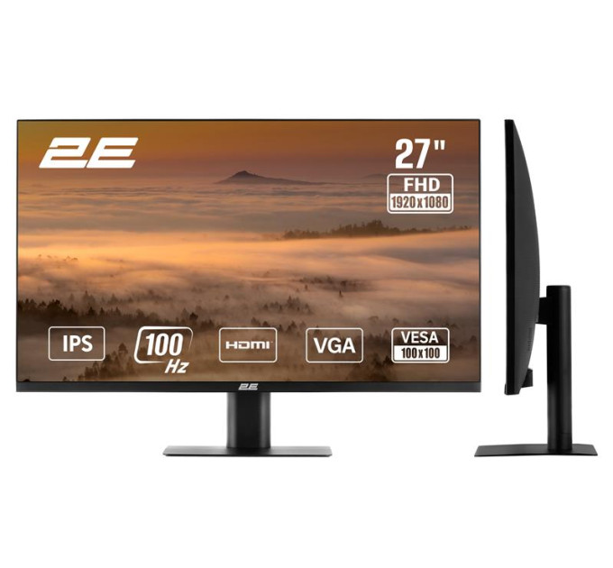 2E Monitors Монітор 2E 27" F2725B D-Sub, HDMI, IPS, 100Hz