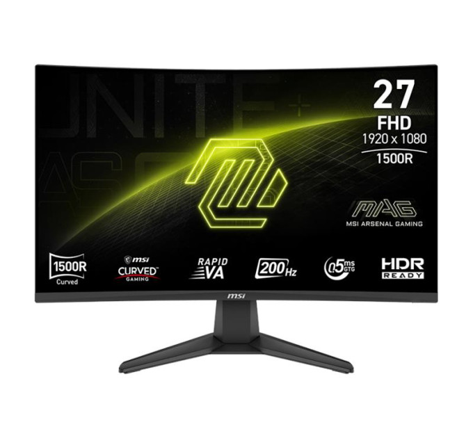 MSI monitors Монітор MSI 27" MAG 276CF-E20 2xHDMI, DP, Audio, VA, 200Hz, 0.5ms, sRGB 98%, CURVED, AdaptiveSync