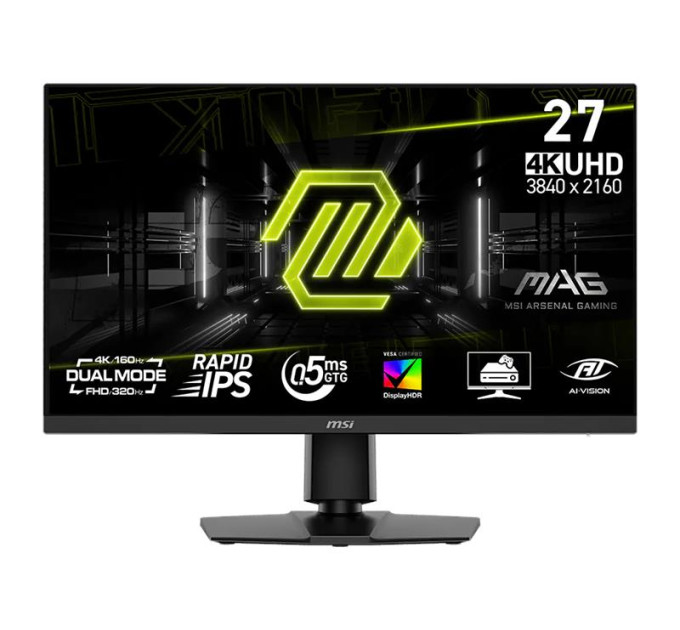 MSI monitors Монітор MSI 27" MAG 272URDF-E16 2xHDMI, DP, 2xUSB, Audio, IPS, 3840x2160, 160Hz, 0.5ms, sRGB 131%, FreeSync, Pivot, HDR400