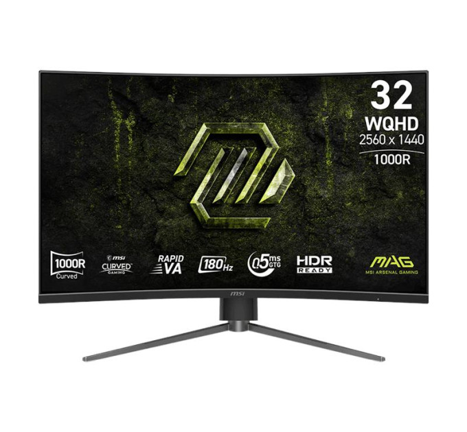 MSI monitors Монітор MSI 31.5" MAG 325CQPF-E18 2xHDMI, DP, Audio, VA, 2560x1440, 180Hz, 0.5ms, sRGB 111%, CURVED, AdaptiveSync, HAS