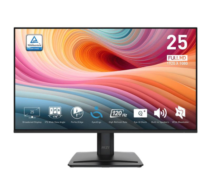 MSI monitors Монітор MSI 24.5" PRO MP251-E2 D-Sub, HDMI, DP, MM, IPS, 120Hz, sRGB 99%, AdaptiveSync