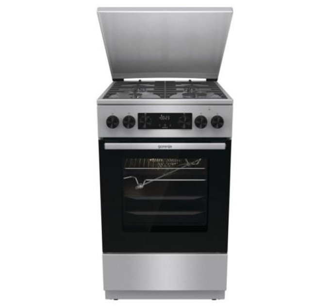 Gorenje HA Плита Gorenje комбінована, 70л, 50x60см, метал. кришка, дисплей, чавун, нерж